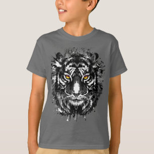 Tiger T-Shirt Black and White Tiger Drawing