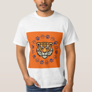 Tiger T-Shirt Orange & Blue 