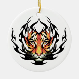 Tiger Tattoo Ceramic Ornament