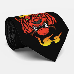 Tiger Team Mascot Football Basketball Necktie
