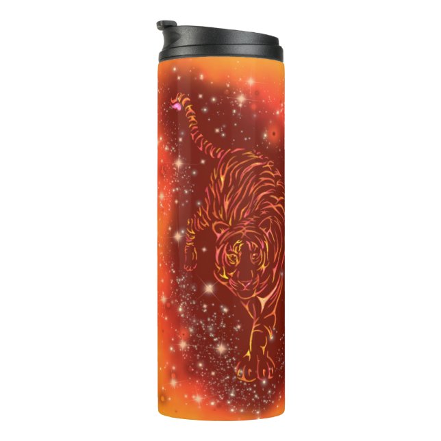 Tiger Thermal Tumbler Running At Starry Night (Rotated Right)