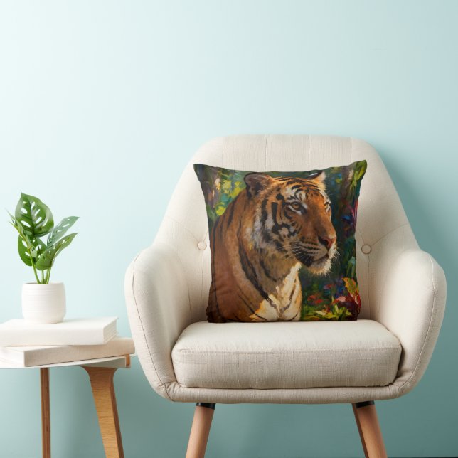 Tiger Throw Pillow (Chair)