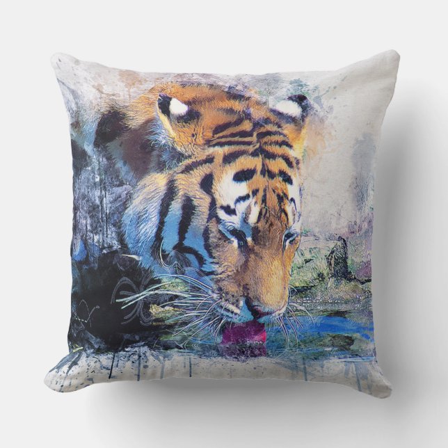 Tiger Throw Pillow (Front)