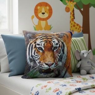 Tiger throw pillow