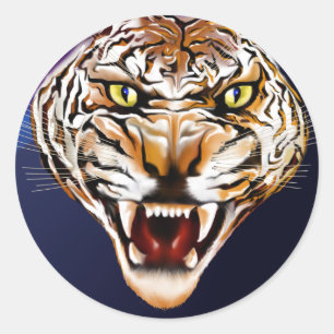 Tiger Tiger Burning Bright Classic Round Sticker