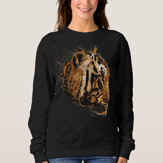 Tiger  Tiger Face Animal Prints Sweatshirt (Front)
