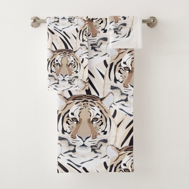 Tiger, tiger face, symbol of 2022 bath towel set (Insitu)