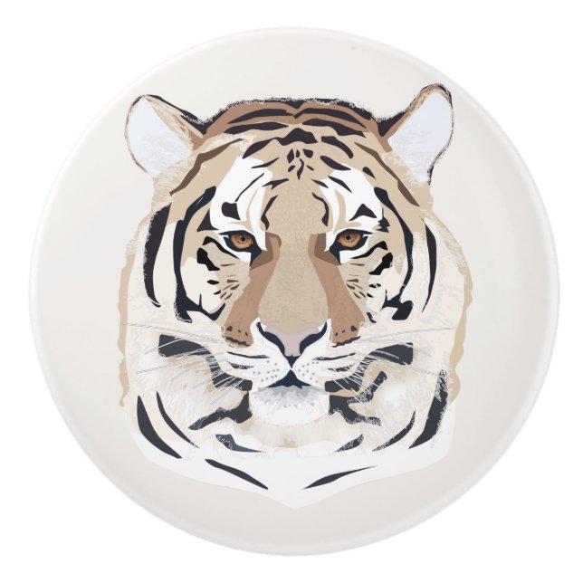 Tiger, tiger face, symbol of 2022 ceramic knob (Front)