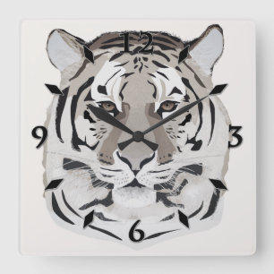 Tiger, tiger face, symbol of 2022 square wall clock