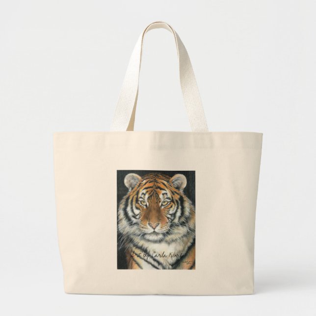 Tiger Totebag Large Tote Bag (Front)