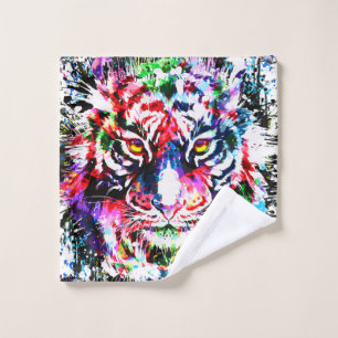 Tiger Towels Colourful Drawing Abstract Art