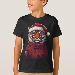 Tiger Ugly Sweater Santa Hat Christmas