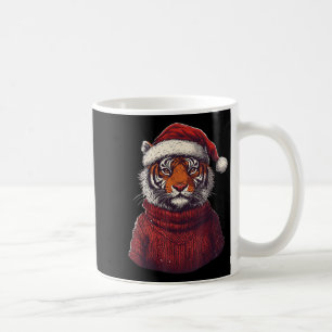 Tiger Ugly Sweater Santa Hat Christmas  Coffee Mug