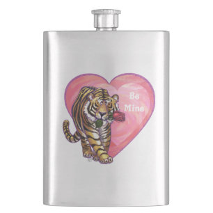 Tiger Valentine's Day Hip Flask