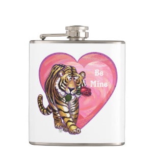 Tiger Valentine's Day Hip Flask
