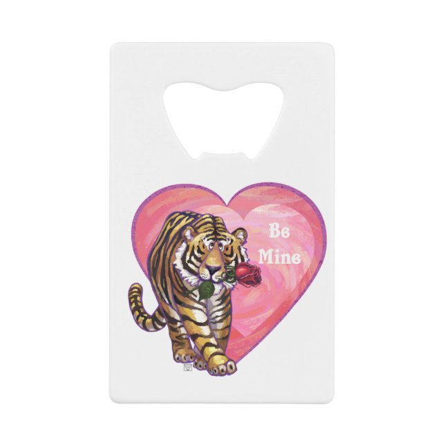 Tiger Valentine's Day Wallet Bottle Opener (Front)
