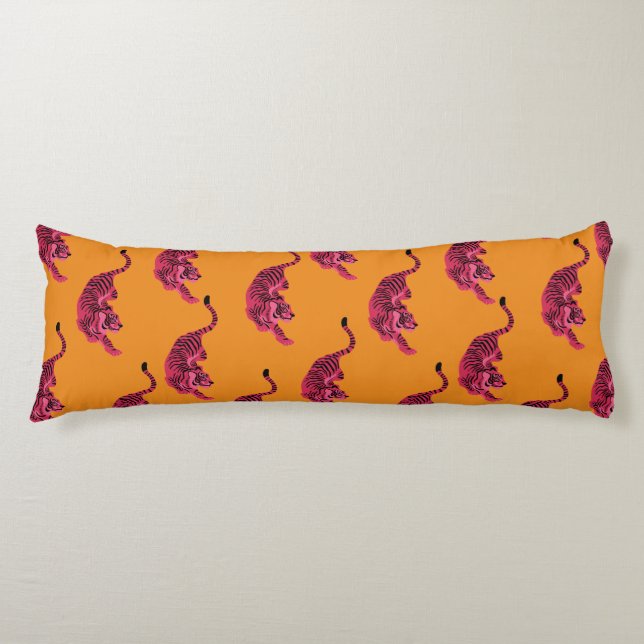 Tiger - Vibrant Pink Body Pillow (Front)