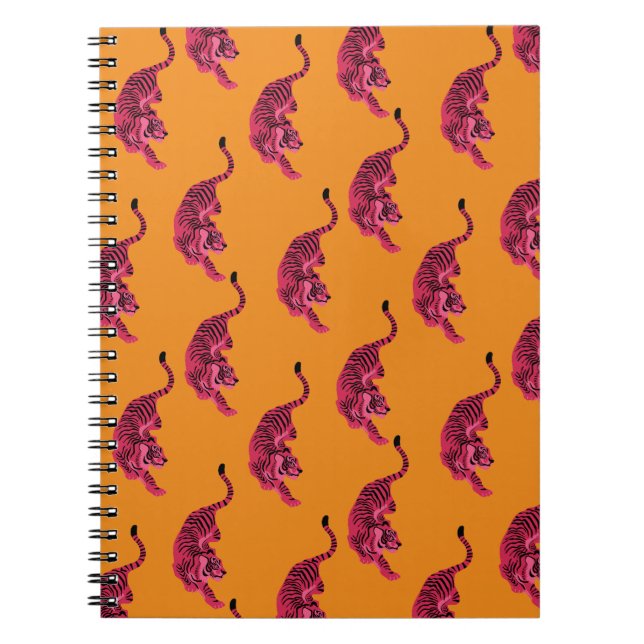 Tiger - Vibrant Pink Notebook (Front)