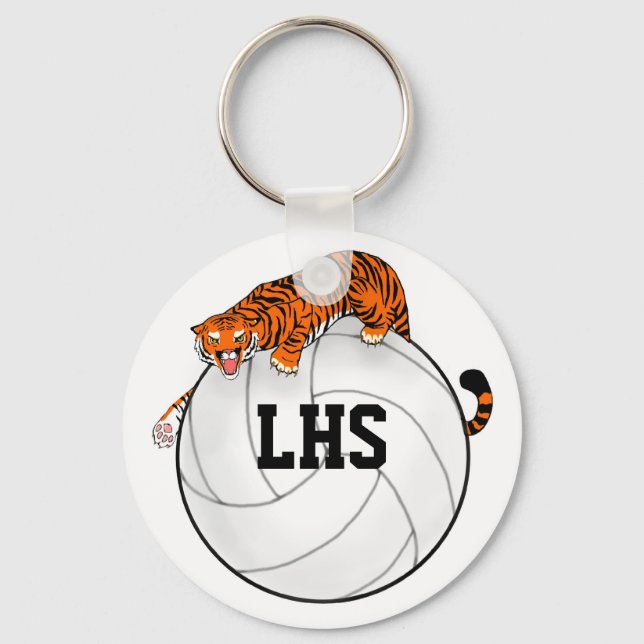 Tiger Volleyball Keychain (Front)