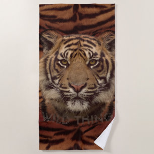 Tiger w/out your text beach towel