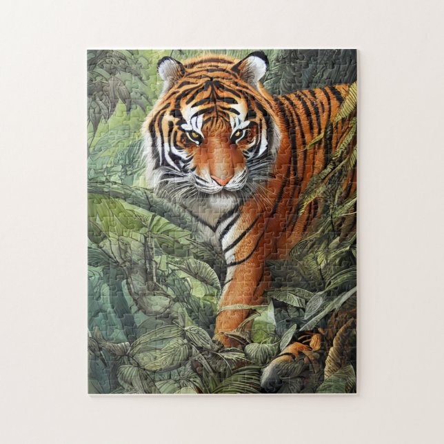 Tiger Walking in the Jungle Jigsaw Puzzle (Vertical)
