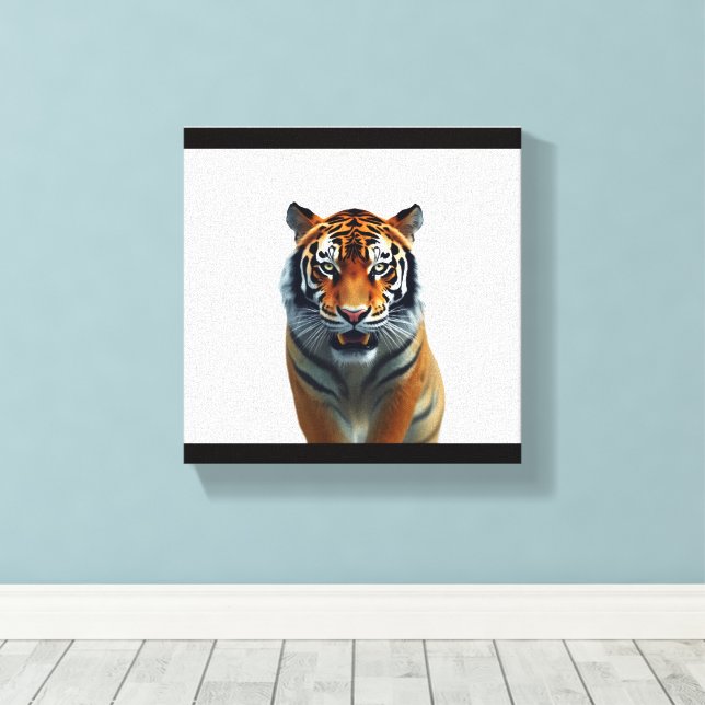 Tiger watching canvas print (Insitu(Wood Floor))