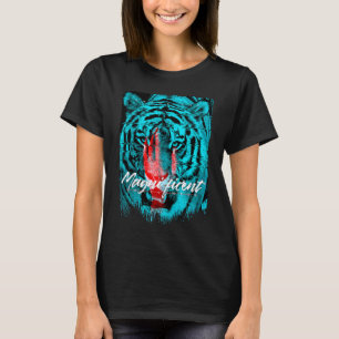 Tiger Wild Cat Colorful Ferocious Animal Jungle Mo T-Shirt