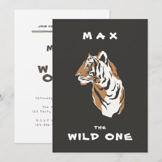 Tiger Wild One Invitation