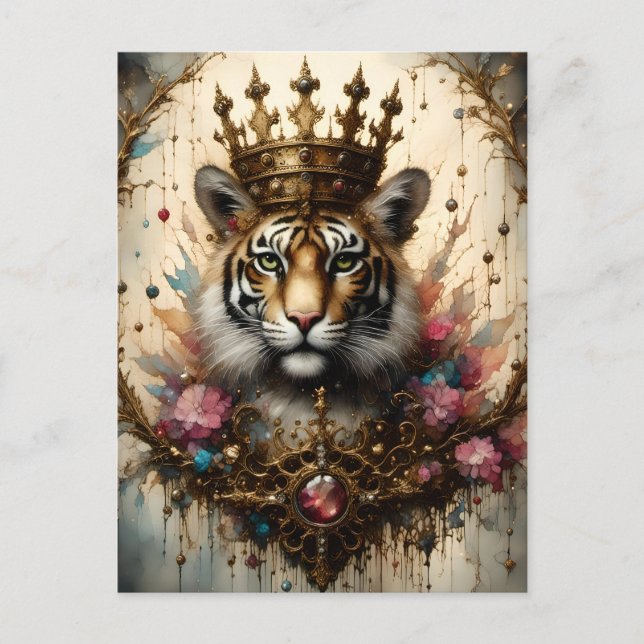 Tiger With A Crown  Postcard (Front)