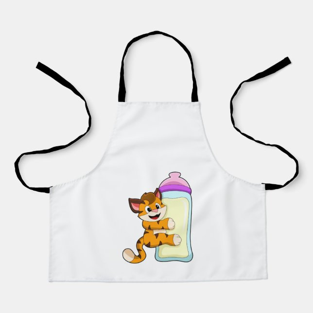 Tiger with Baby bottle of Milk Apron (Front)