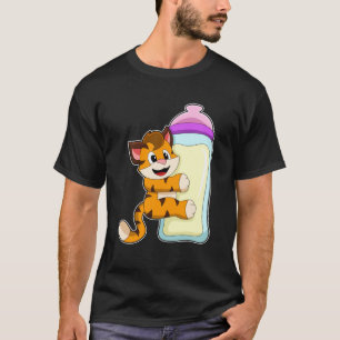 Tiger with Baby bottle of Milk T-Shirt