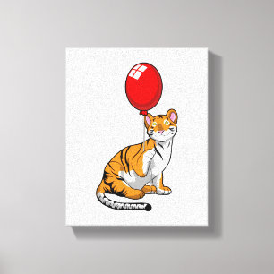 Tiger with Balloon Canvas Print