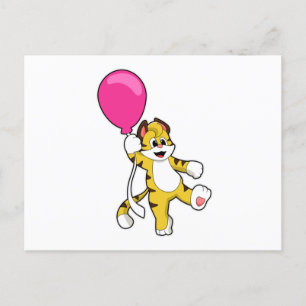 Tiger with Balloon Postcard