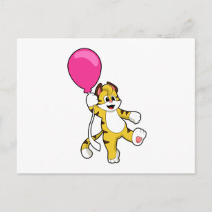 Tiger with Balloon Postcard