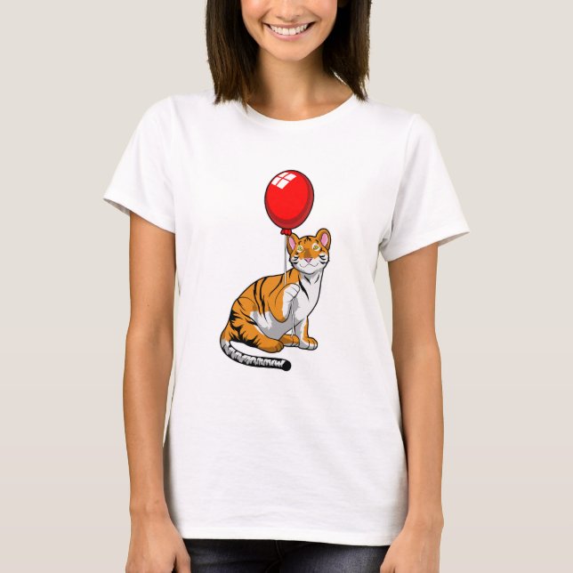 Tiger with Balloon T-Shirt (Front)