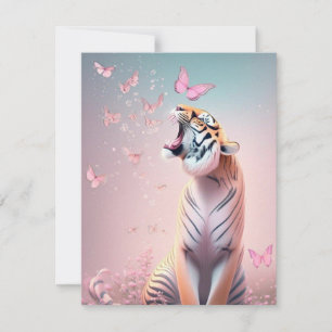 Tiger with butterflies