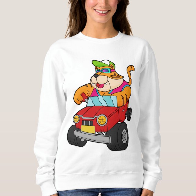 Tiger with Car Sweatshirt (Front)