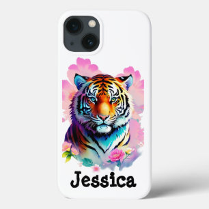 Tiger with Flowers iPhone 13 Case