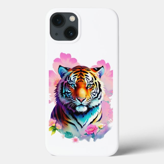 Tiger with Flowers Case-Mate iPhone Case (Back)