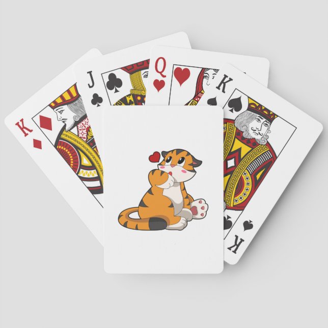 Tiger with Heart Playing Cards (Back)