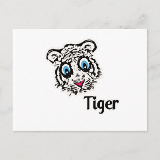 Tiger with Hearts Postcard