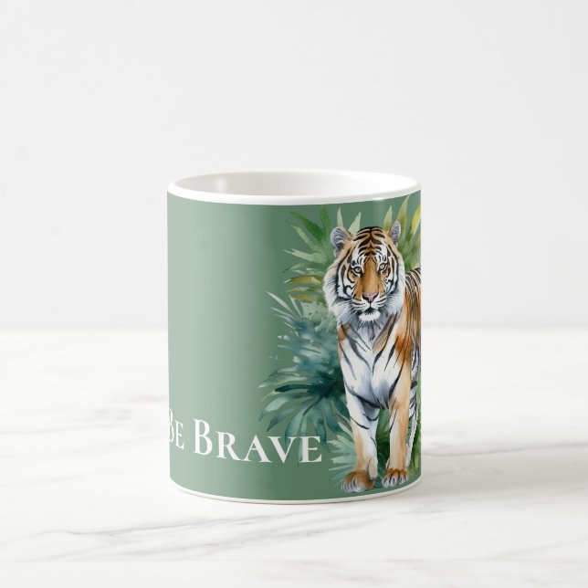 Tiger with Leaves Coffee Mug (Center)