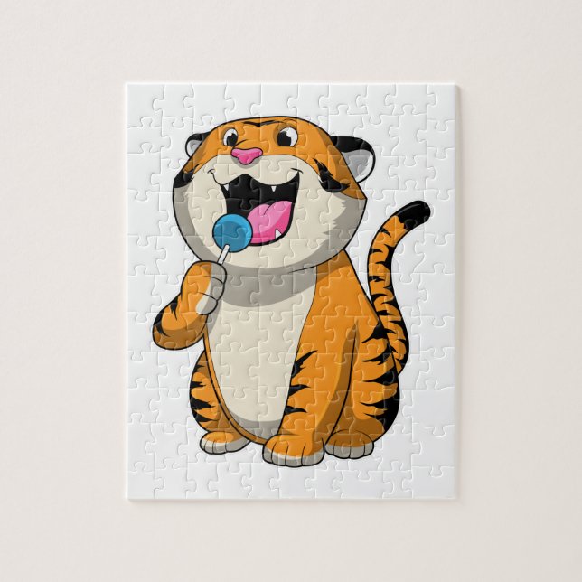 Tiger with Lollipop Jigsaw Puzzle (Vertical)