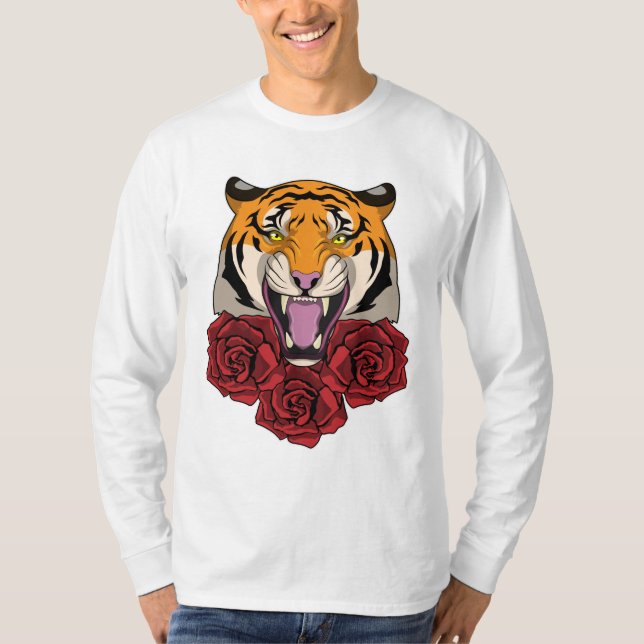 Tiger with Roses T-Shirt (Front)