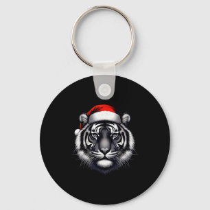 Tiger With Santa Hat Christmas Xmas Lover Zoo Keep Keychain