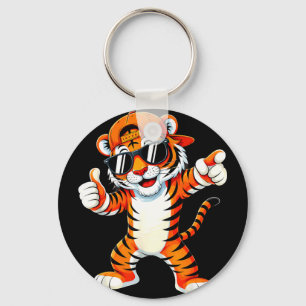Tiger with sunglasses tiger animal tiger men women keychain
