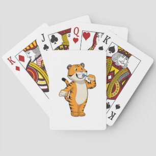 Tiger with Toothbrush Playing Cards