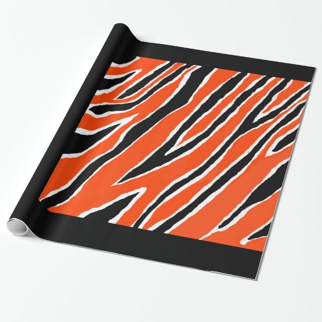 Tiger Wrapping Paper- Orange/Black Paper (Unrolled)