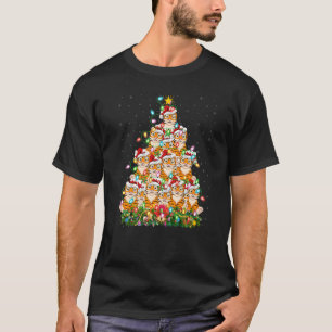 Tiger Xmas Lights Santa Tiger Christmas Tree T-Shirt