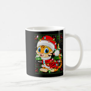 Tiger Xmas Sweater Style Ugly Santa Tiger Christma Coffee Mug